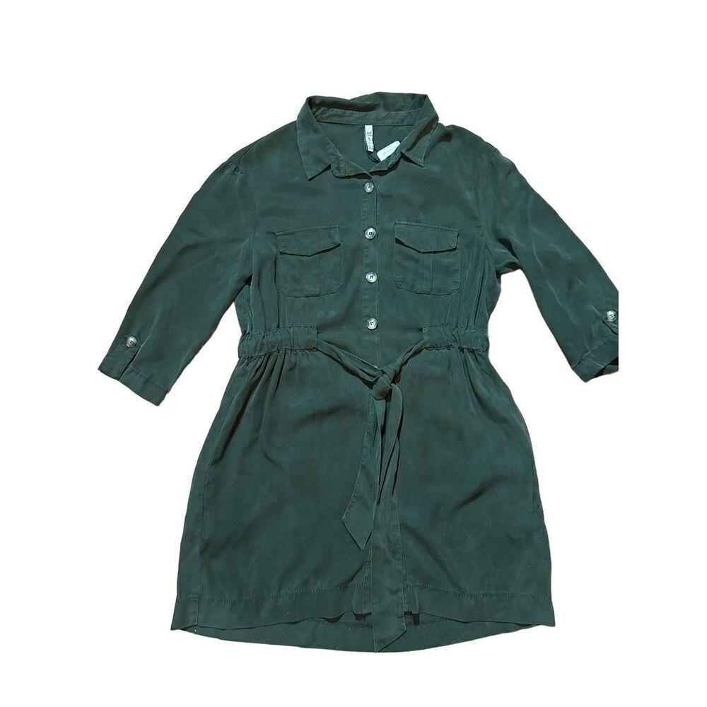 NWT Zara Army Green Women's Lyocell Shirt Dress Sz‎ M - Picture 7 of 12